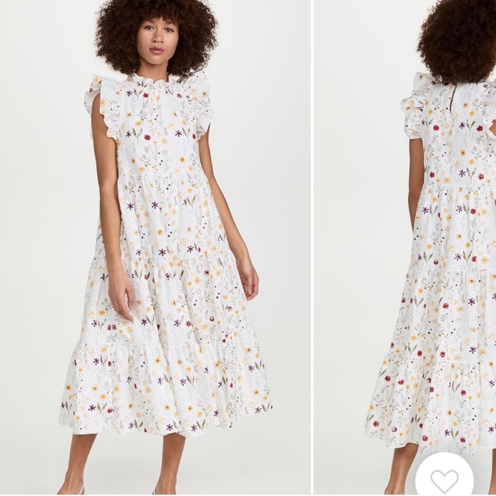 Floral Embroidered En Saison Midi Dress